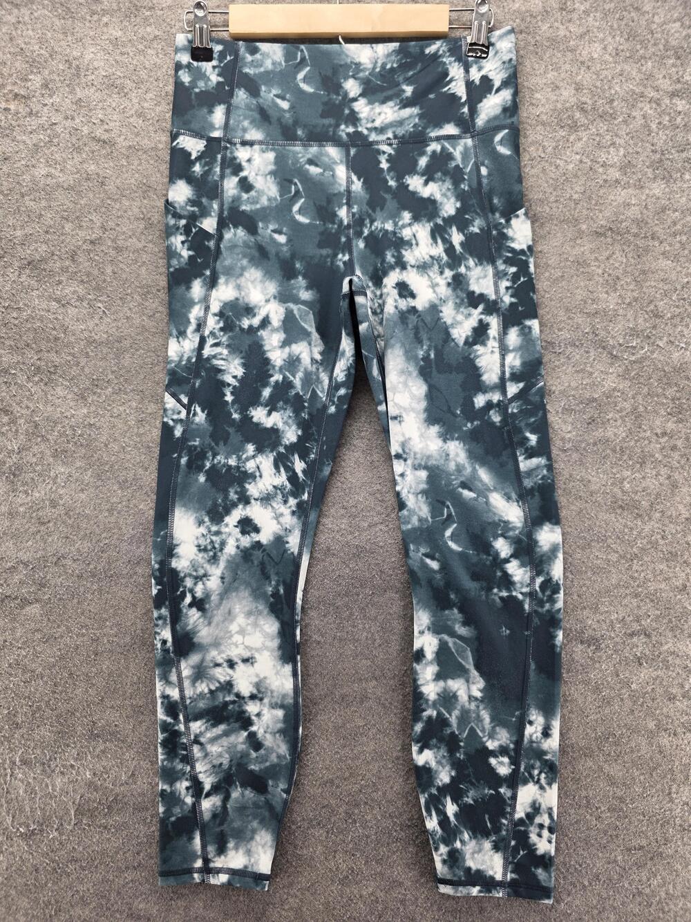 Fabletics Leggings Womens M Blue PureLuxe Tie Dye Ankle Skinny Yoga 26 Inseam